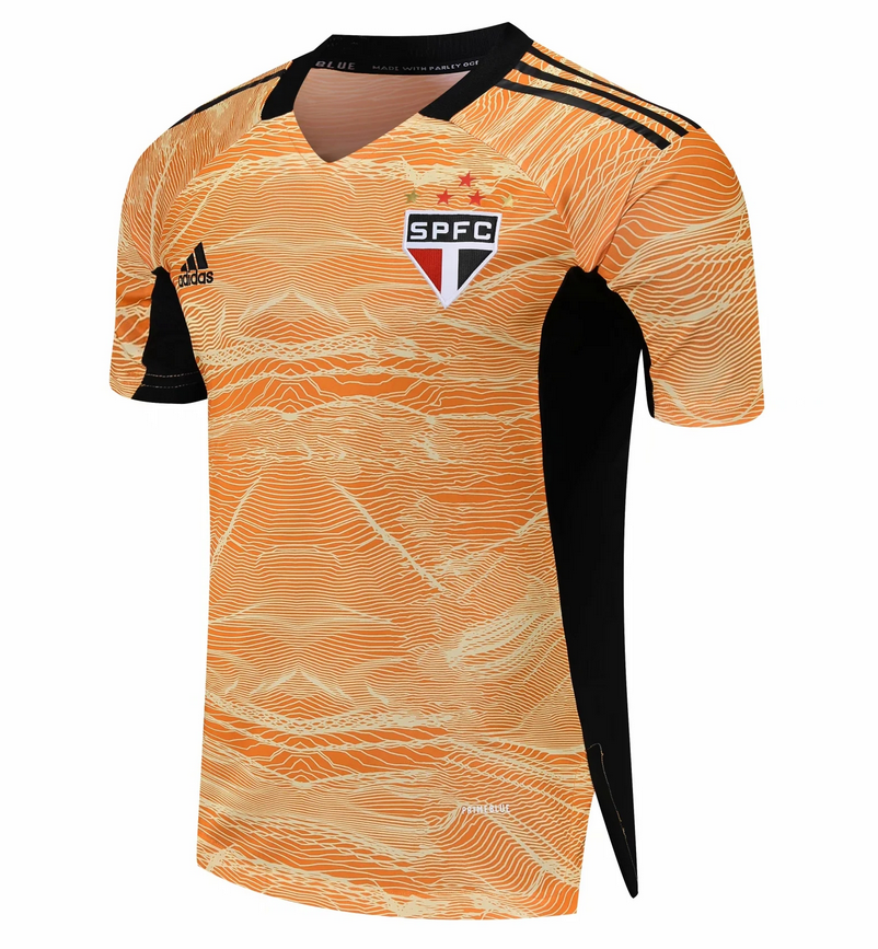 2021/22 Sao Paulo Gaolkeeper Orange Soccer Jersey Shirt